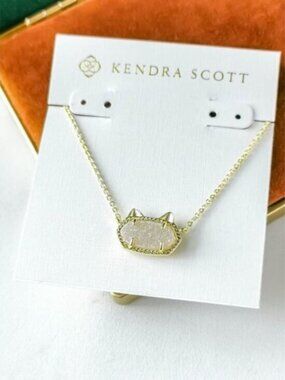 Kendra Scott Gold Elisa Cat Drusy Necklace